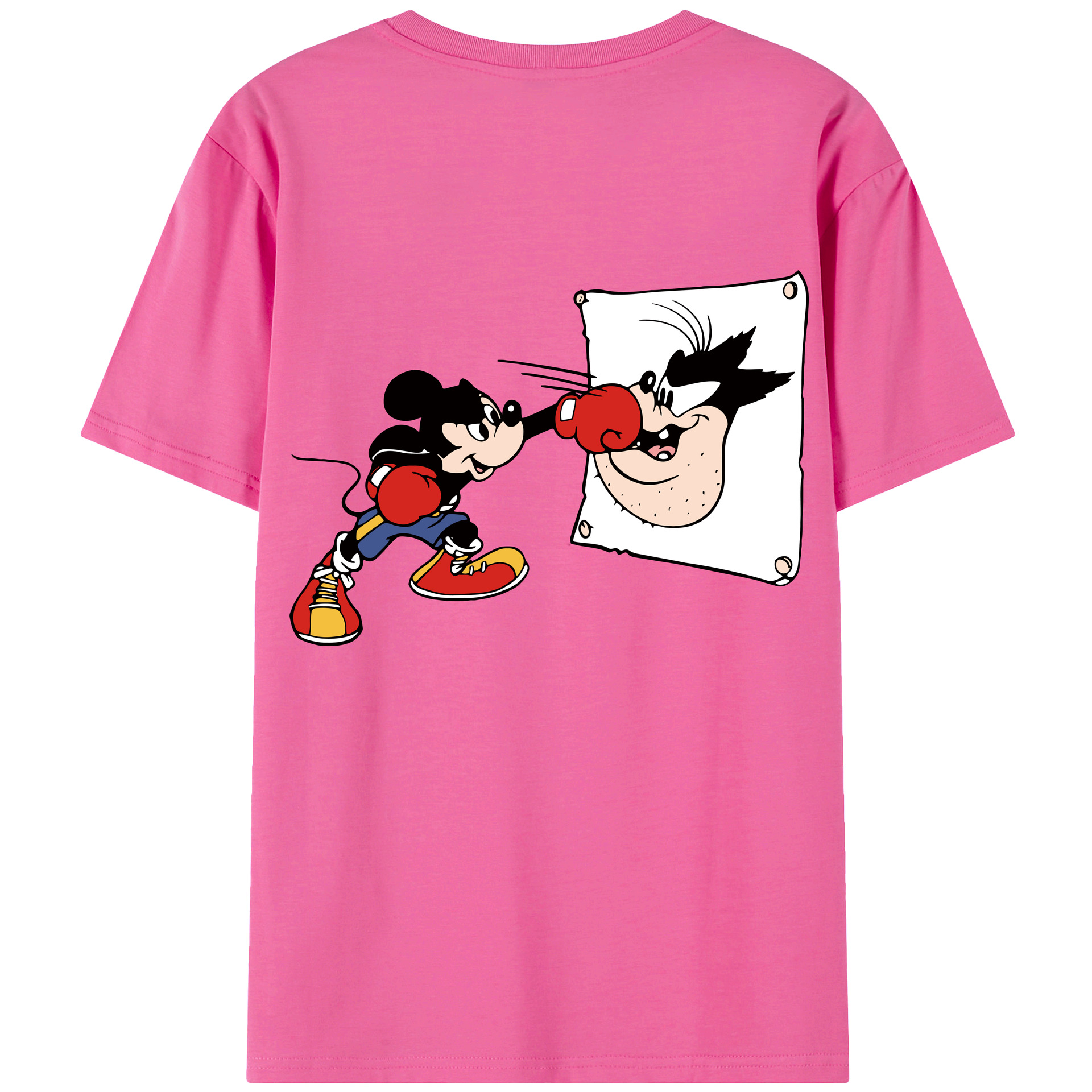 （画像用） ミッキーマウス Mickey Mouse レディース半袖Tシャツ(バックプリント)